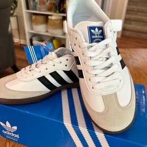 Adidas Samba White with Black Stripes